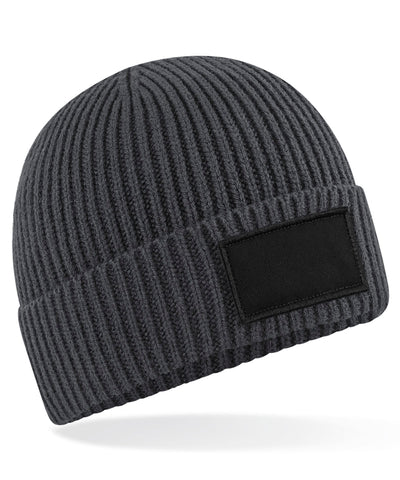 Gorro de moda con parches | Gris Grafito/Negro