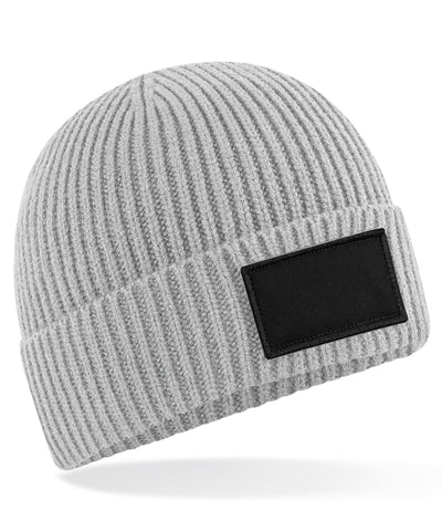 Gorro de moda con parches | Gris Claro/Negro