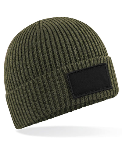 Gorro de moda con parches | Verde Militar/Negro