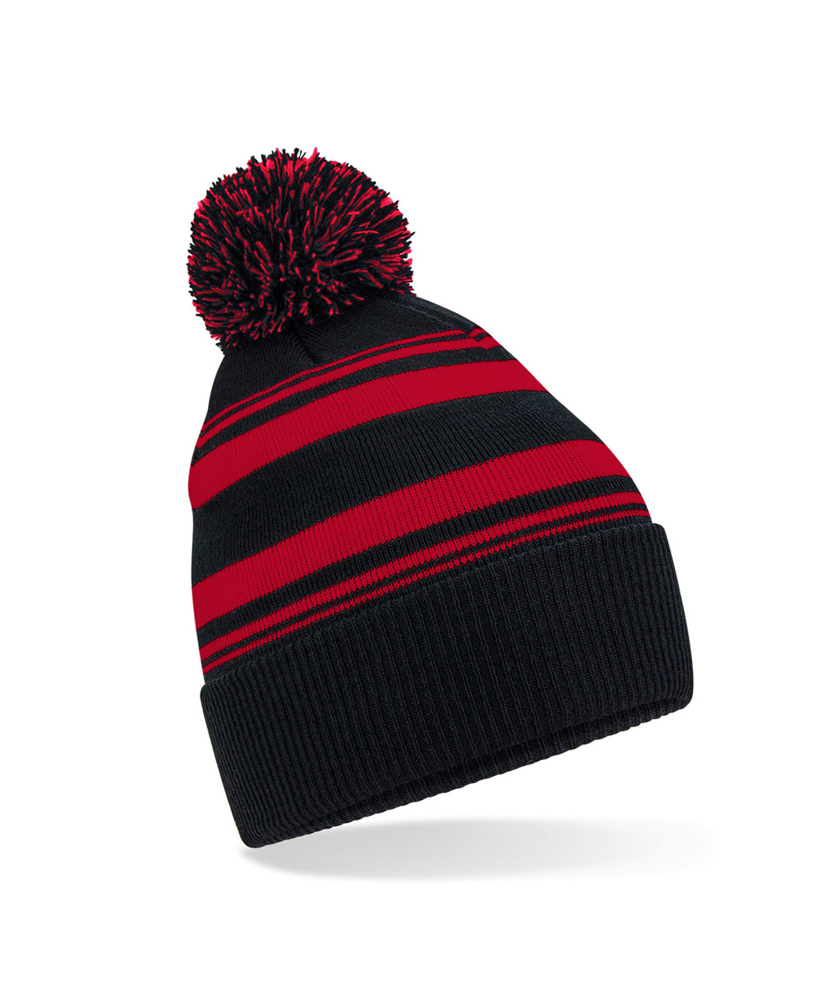 Gorro de punto a rayas | Negro/Rojo Clsico