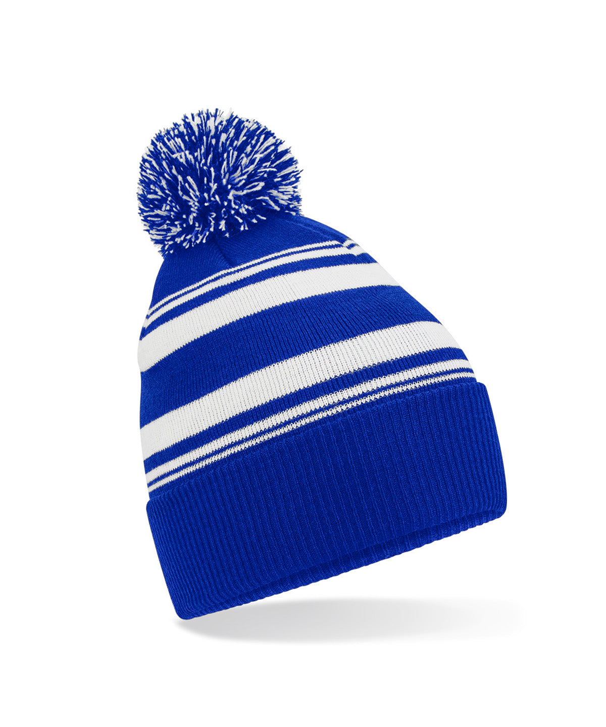 Gorro de punto a rayas | Azul Real Brillante/Blanco