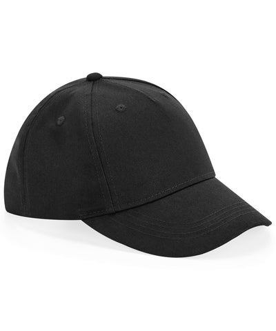 Gorra de cinco paneles de algodn orgnico para nios | Negro