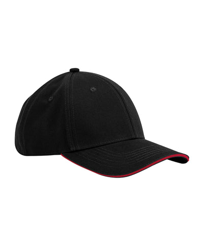 Gorra classique de tout produit biologique EarthAware® de 6 panneaux avec visera type sandwich | Negro/Rojo Clsico