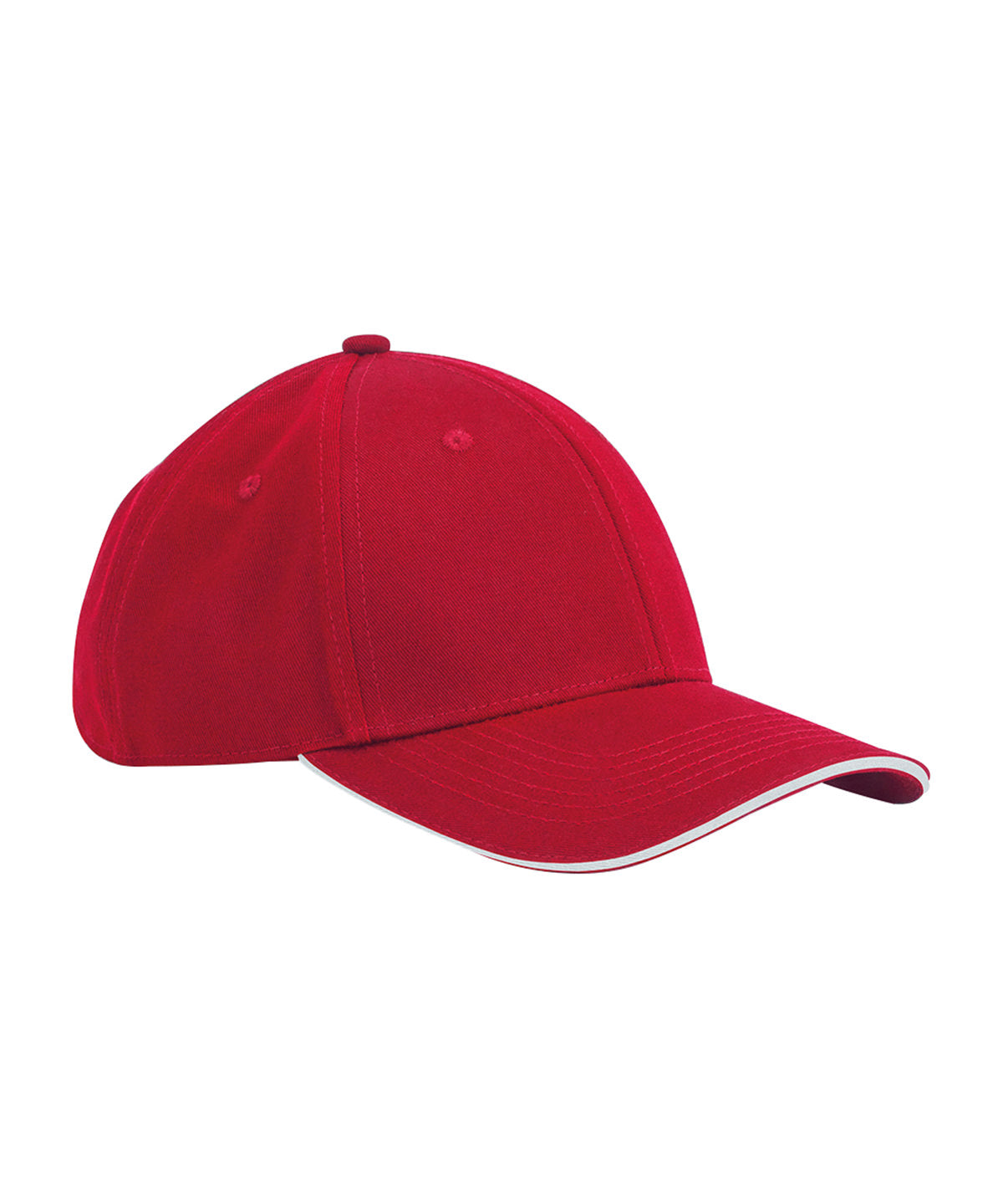 EarthAware® Bio-Baumwolle Classic 6-Panel Sandwich Brim Cap | Klassisch Rot/Weiß