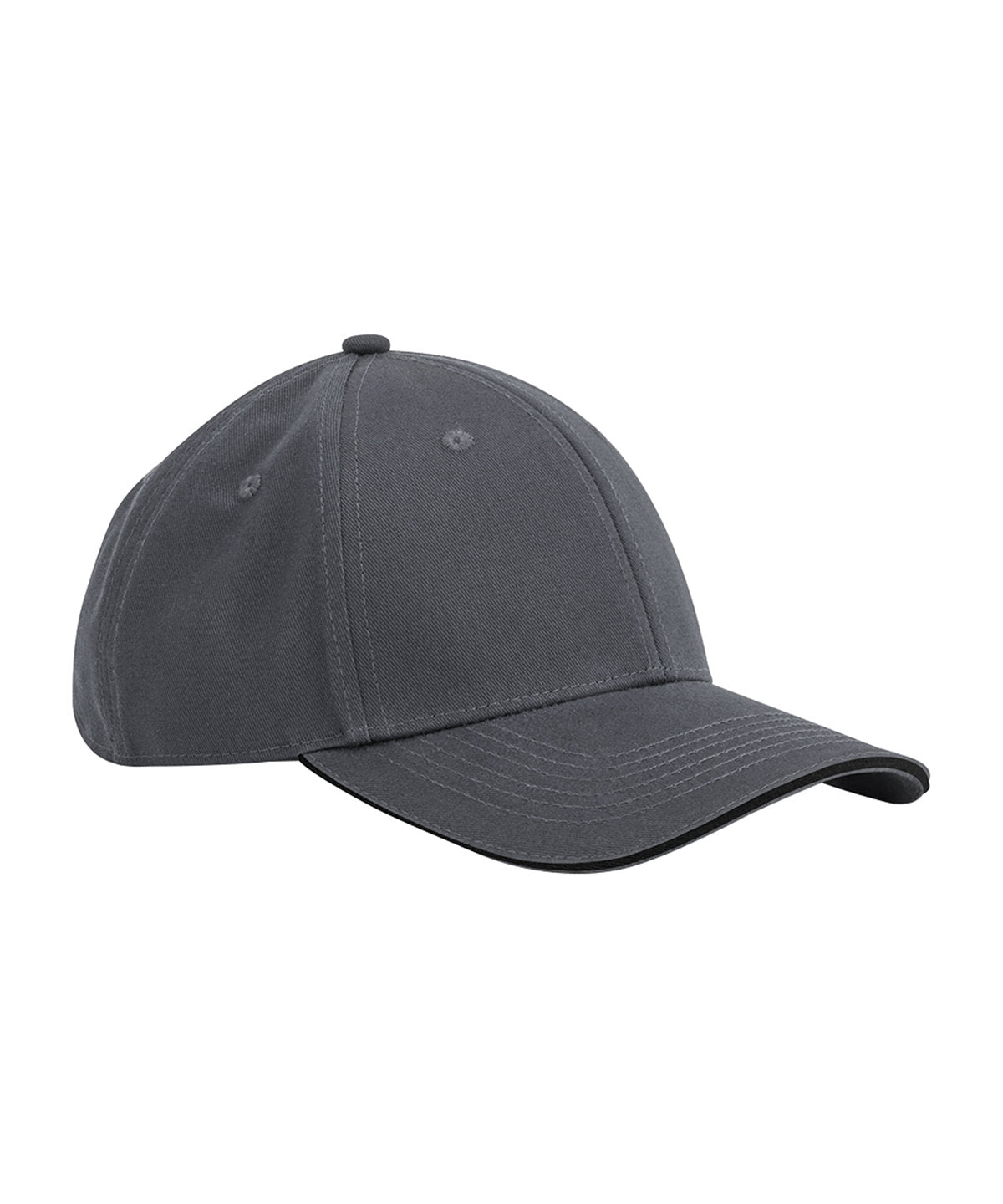 EarthAware® Bio-Baumwolle Classic 6-Panel Sandwich Brim Cap | Graphitgrau/Schwarz