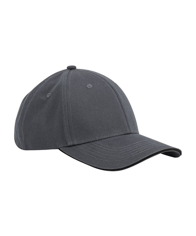 Gorra classique de tout produit biologique EarthAware® de 6 panneaux avec visera type sandwich | Gris Grafito/Nègre