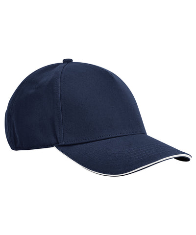 EarthAware® Klassische 5-Panel-Kappe aus Bio-Baumwolle mit Sandwich-Schirm | Königsblau