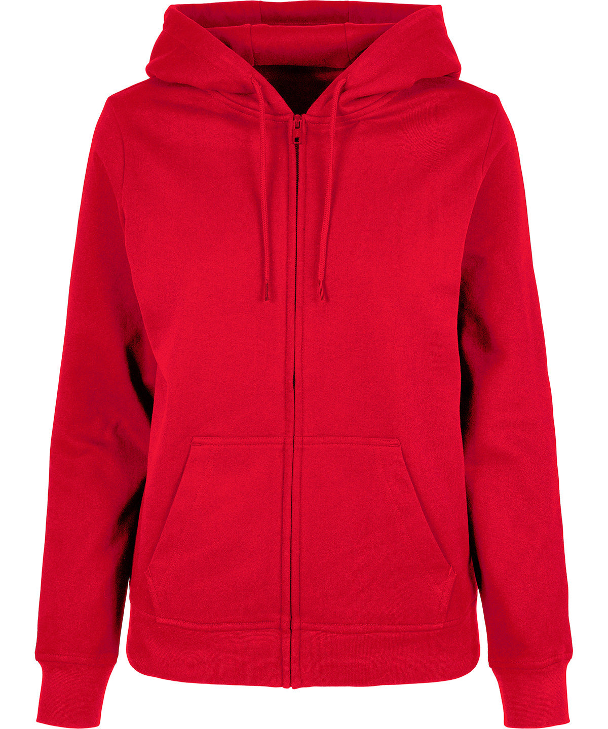 Sudadera con capucha bsica para mujer con cremallera | Rojo Ciudad
