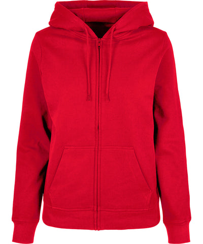 Sudadera con capucha bsica para mujer con cremallera | Rojo Ciudad