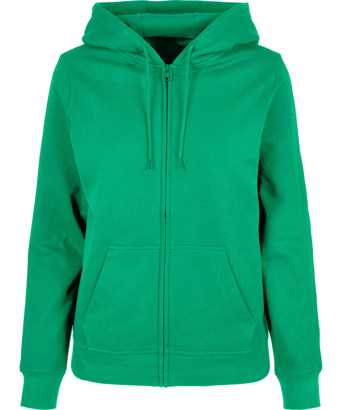 Sudadera con capucha bsica para mujer con cremallera | Verde Hierba