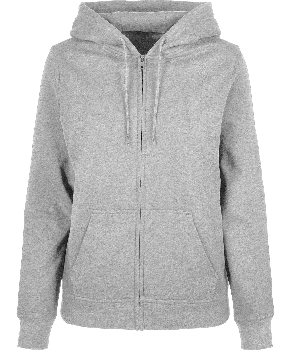 Sudadera con capucha bsica para mujer con cremallera | Gris Jaspeado