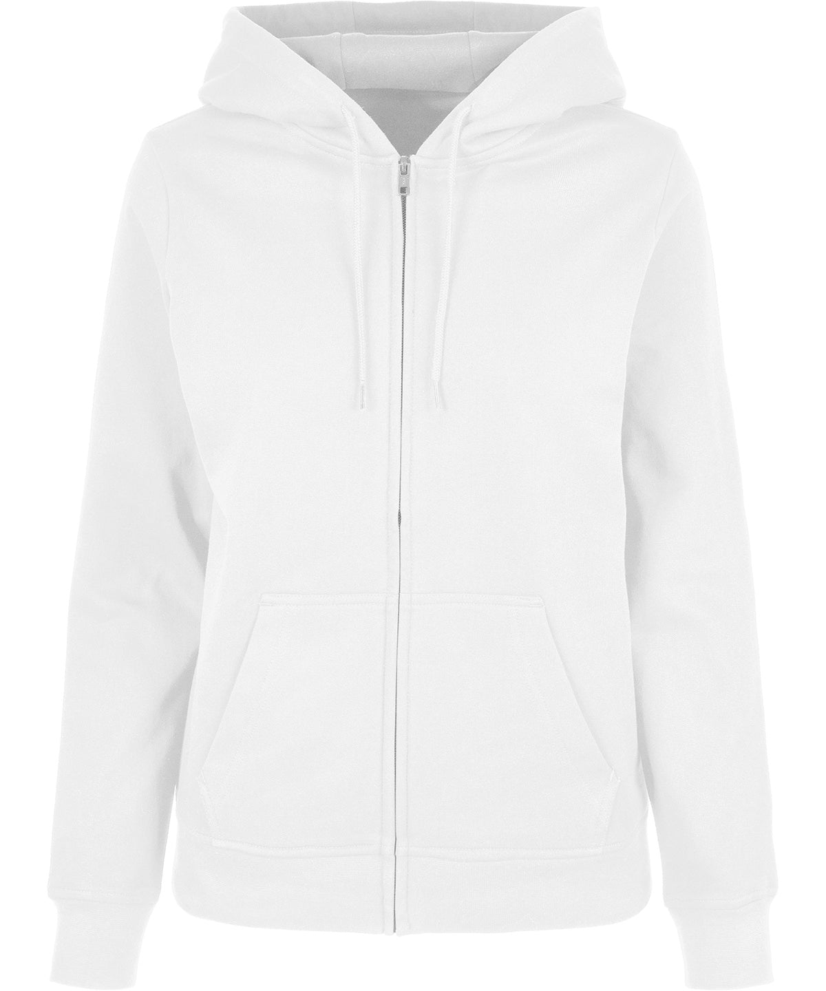 Sudadera con capucha bsica para mujer con cremallera | Blanco