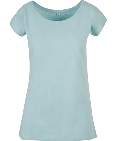 Damen T-Shirt mit U-Ausschnitt | Ozeanblau