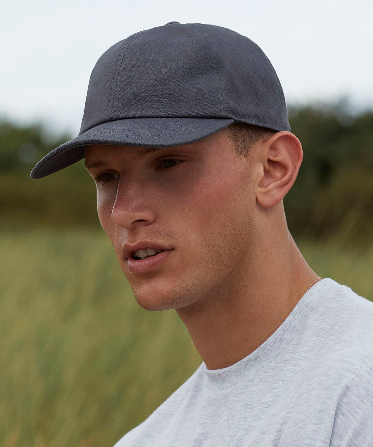 6-Panel-Kappe aus Bio-Baumwolle | Marineblaues Oxford