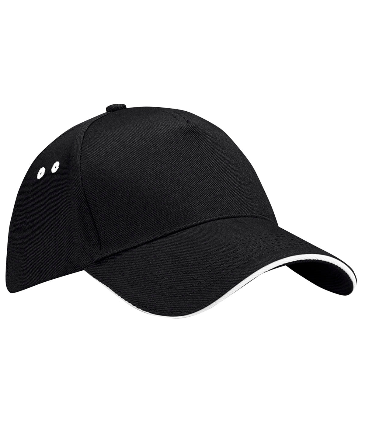 Ultimate 5-Panel Cap - Sandwich Visor | Schwarz/Weiß