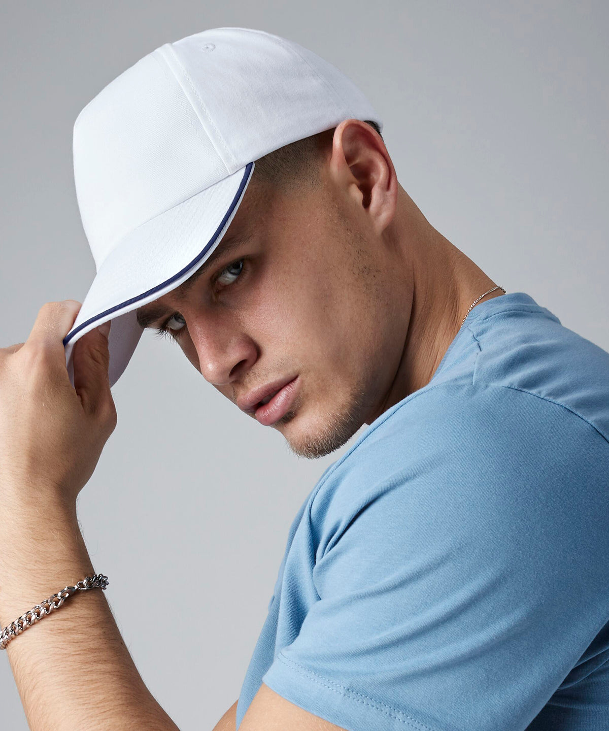 Gorra de 5 paneles autntica - visera con ribete | Negro/Naranja