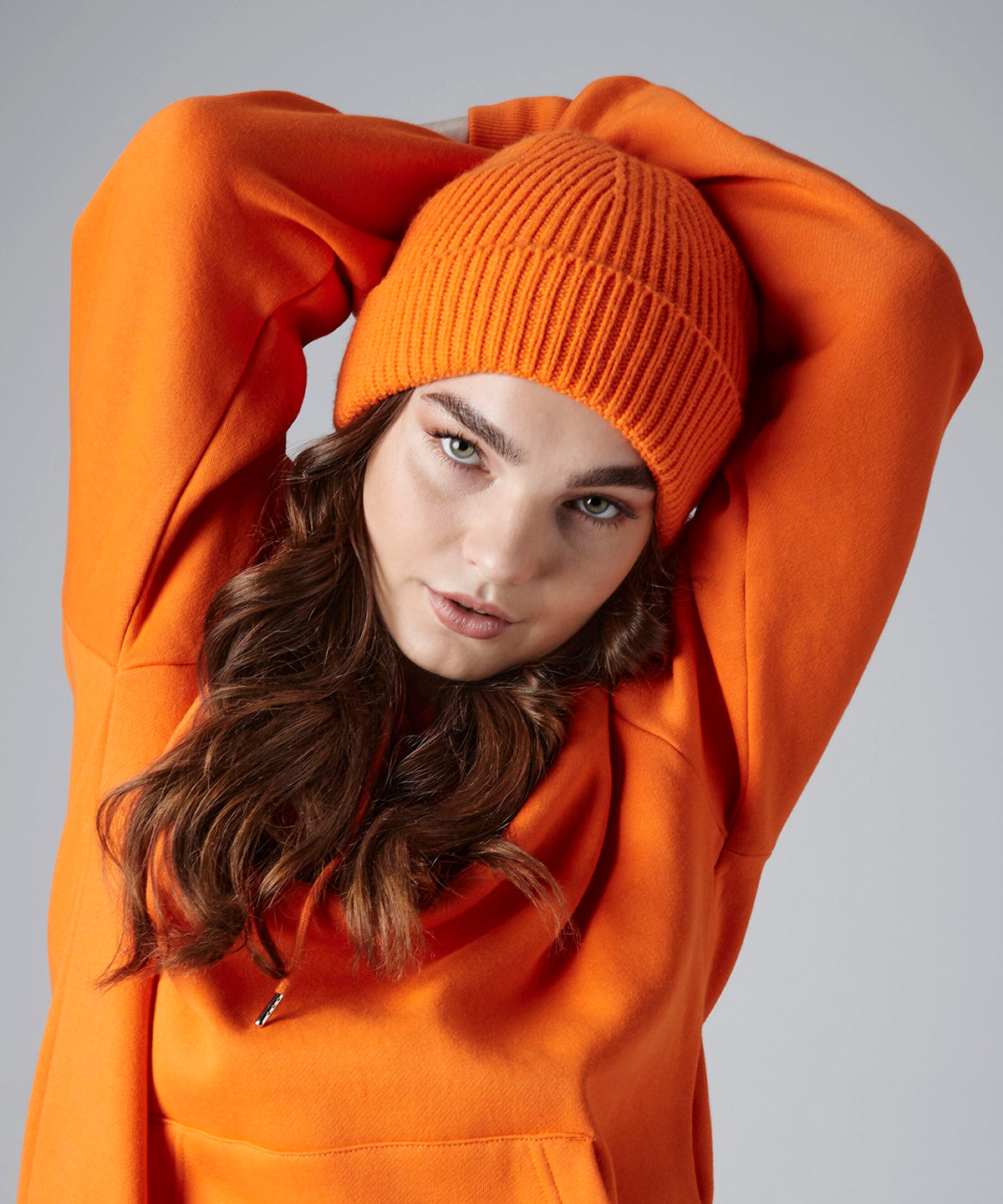 Gorro de punto acanalado ingenieril | Naranja