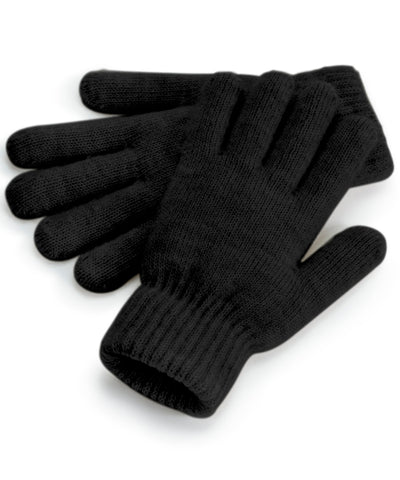 Guantes acogedores con puos de canal | Gris Carbn