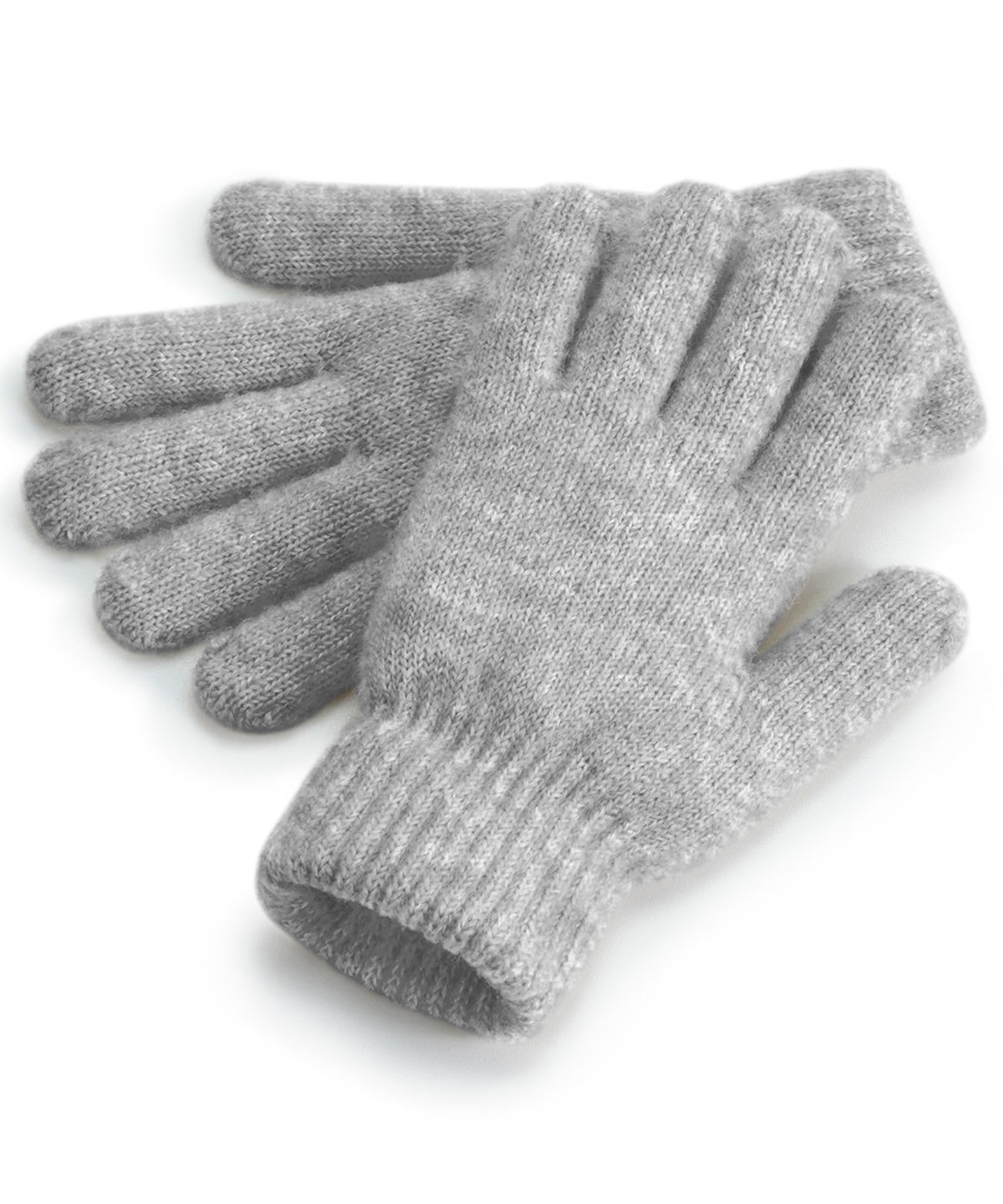 Guantes acogedores con puos de canal | Gris Marengo