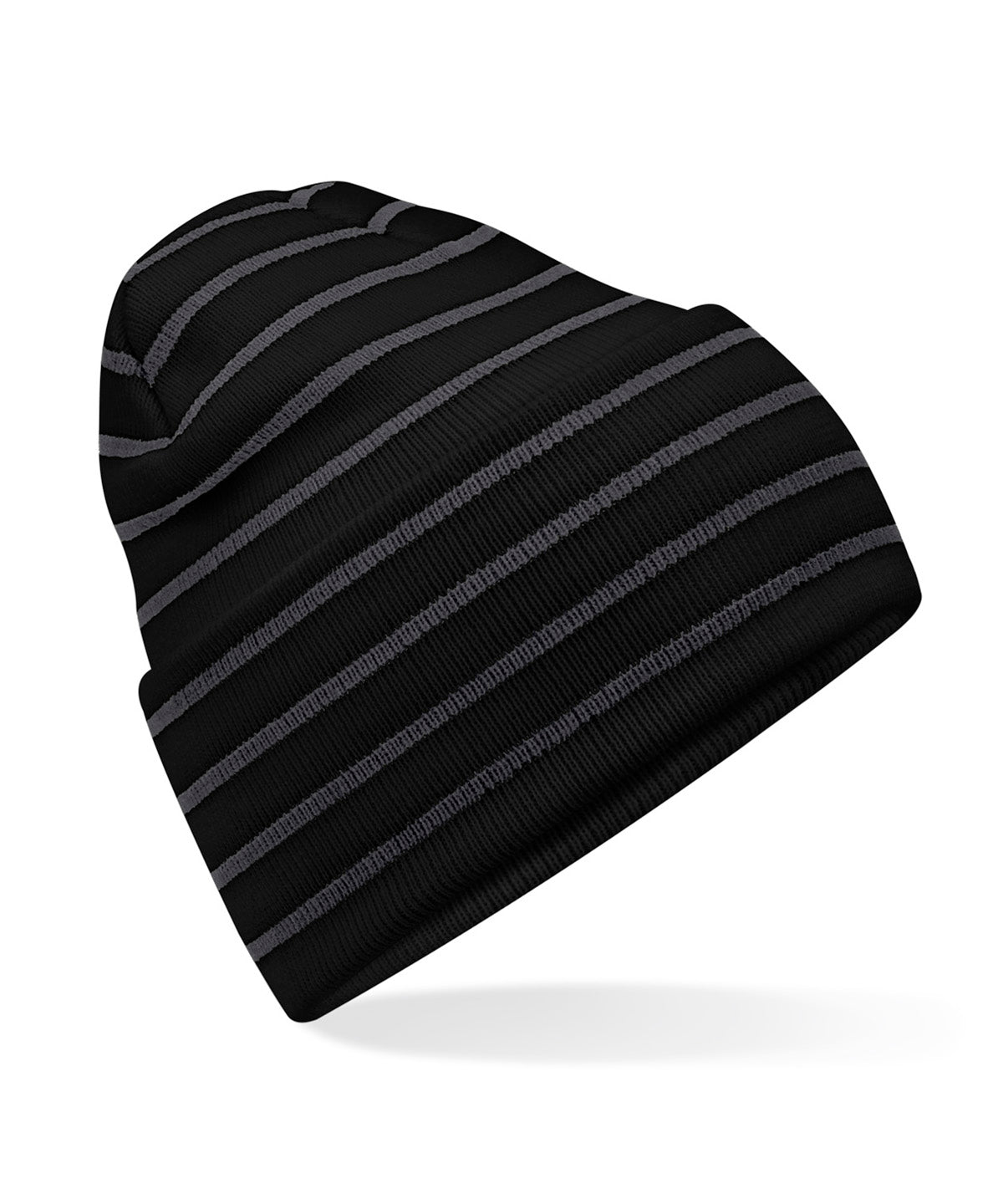Gorro a rayas con puo profundo original | Negro/Gris Grafito