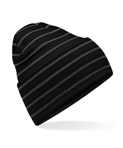 Gorro a rayas con puo profundo original | Negro/Gris Grafito