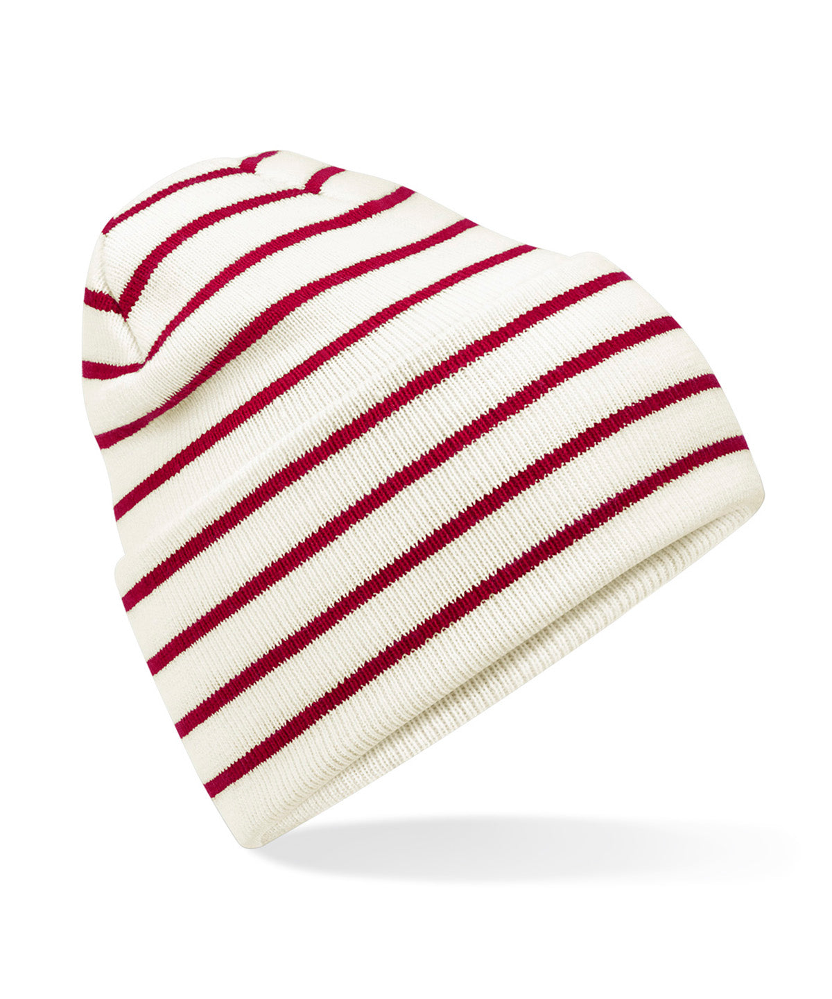 Original Deep Cuff Striped Beanie | Weiches Weiß/Klassisches Rot
