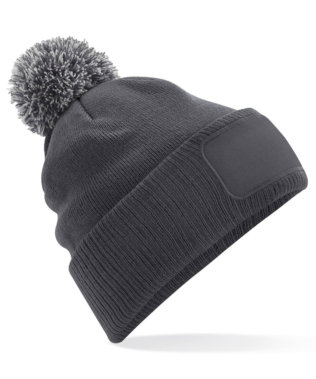 Snowstar® Patch Beanie | Graphitgrau/Hellgrau
