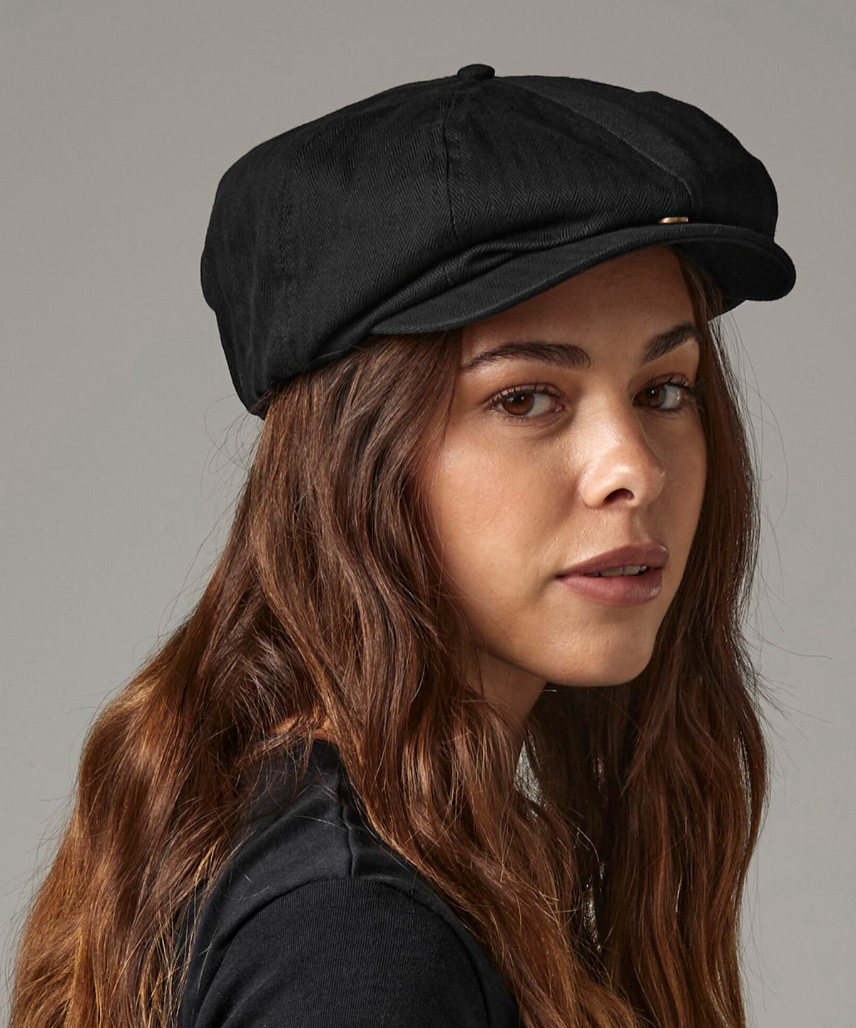 Gorra de estilo Newsboy | Negro