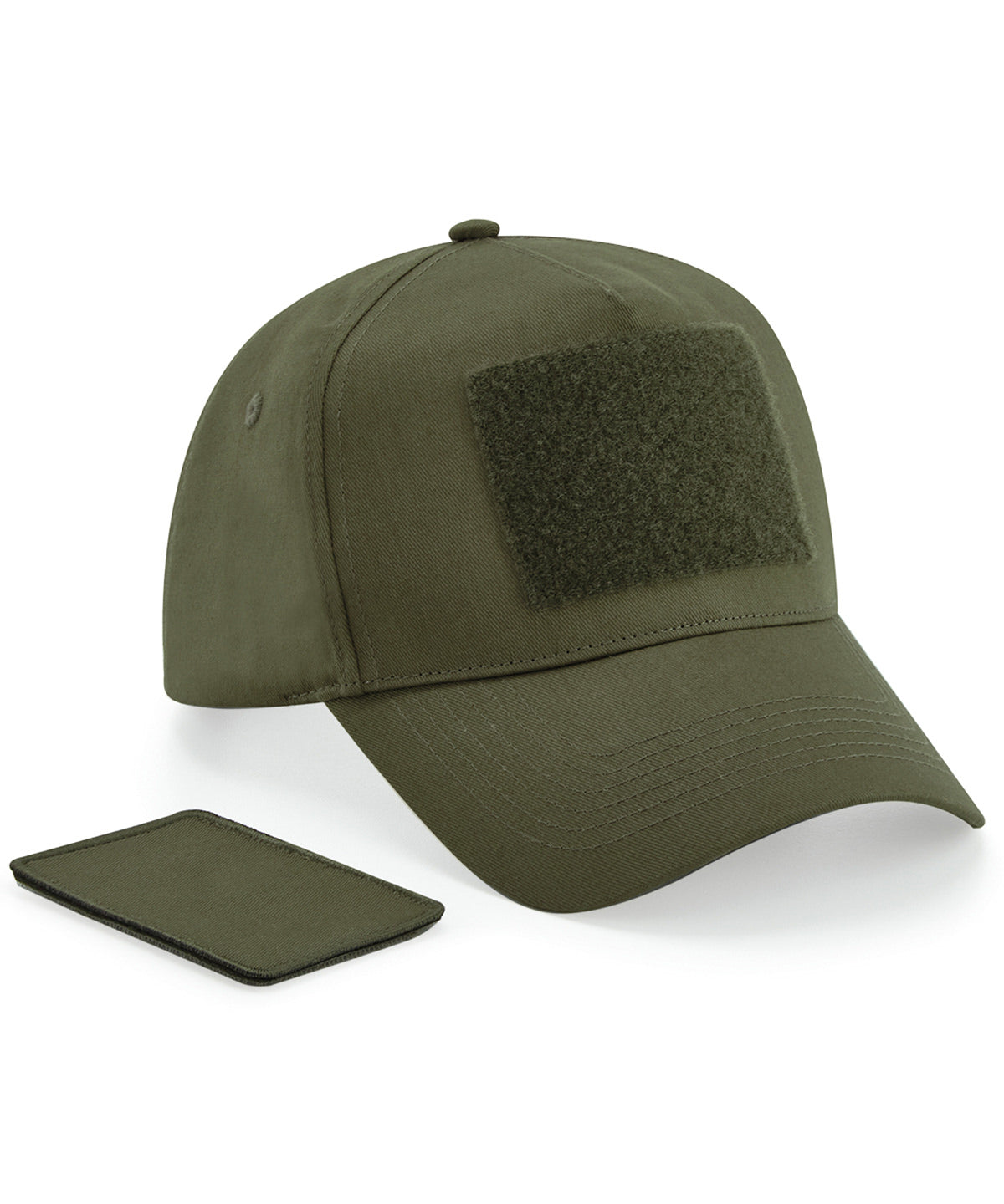 Gorra de 5 paneles con parche removible | Verde Militar