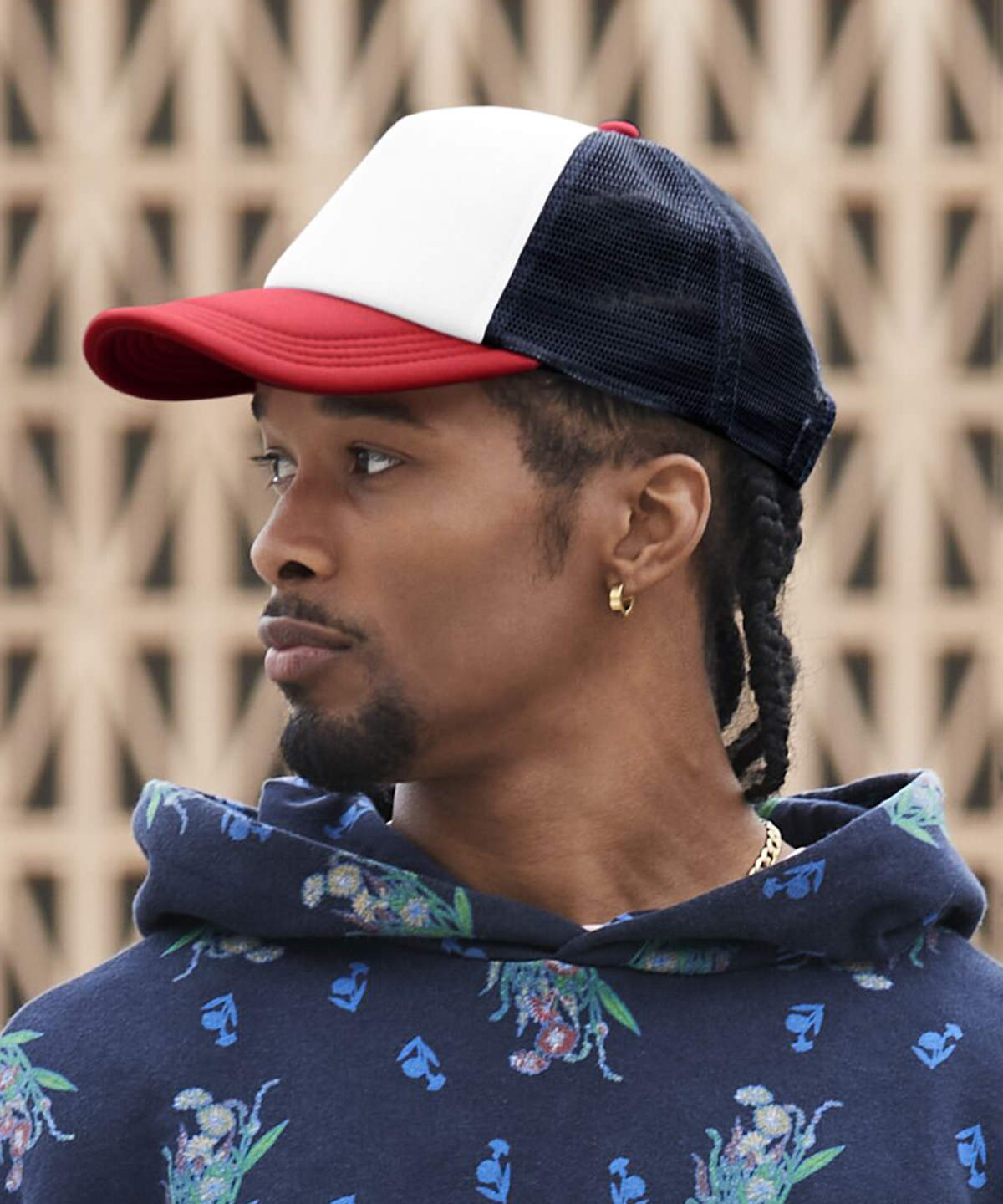 Retro 5-Panel Trucker Cap | Schwarz/Dunkeloliv