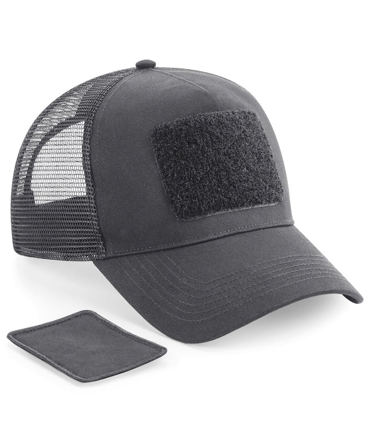 Trucker Cap mit Patch | Graphitgrau