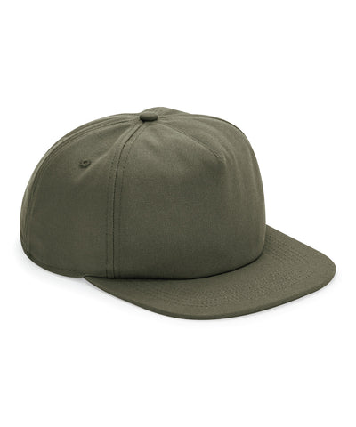 Unstrukturierte 5-Panel-Cap aus Bio-Baumwolle | Olivgrün