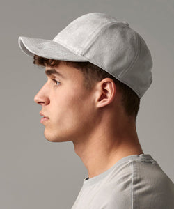 Gorra de seis paneles de ante sinttico | Negro