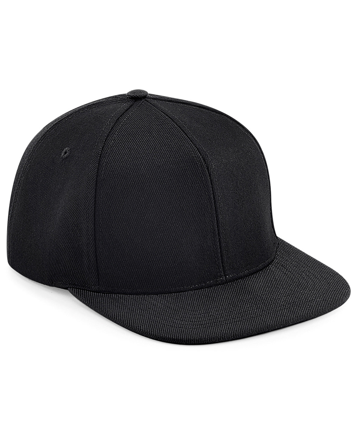 Original 6-Panel Snapback Cap mit flachem Schirm | Schwarz/Schwarz