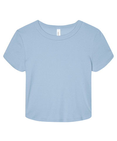 Camiseta de beb de micro costilla para mujer | Azul Beb Slido Blend