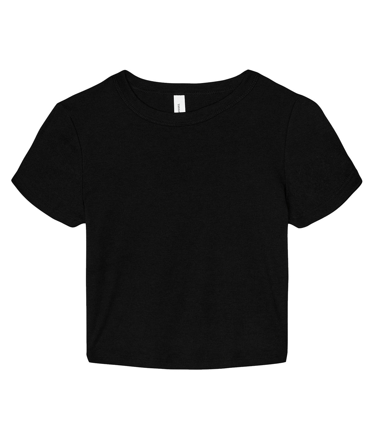 Camiseta de beb de micro costilla para mujer | Negro Slido Mezclado