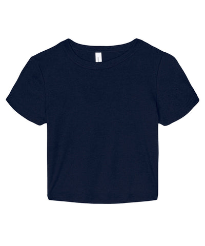 Camiseta de beb de micro costilla para mujer | Azul Marino Slido