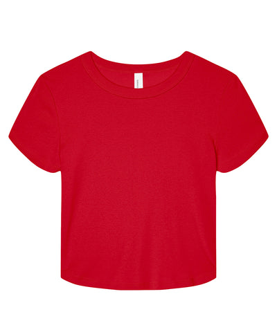 Camiseta de beb de micro costilla para mujer | Rojo Slido Mezcla
