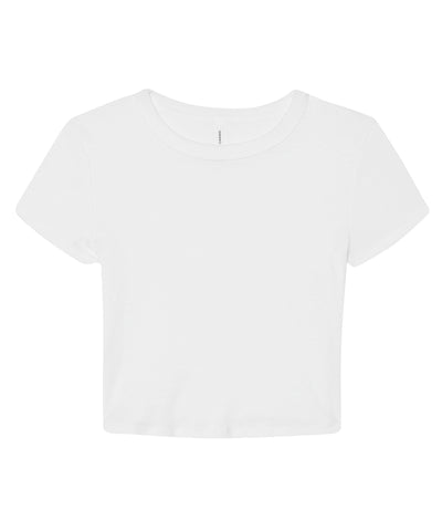 Camiseta de beb de micro costilla para mujer | Blanco Slido Blend