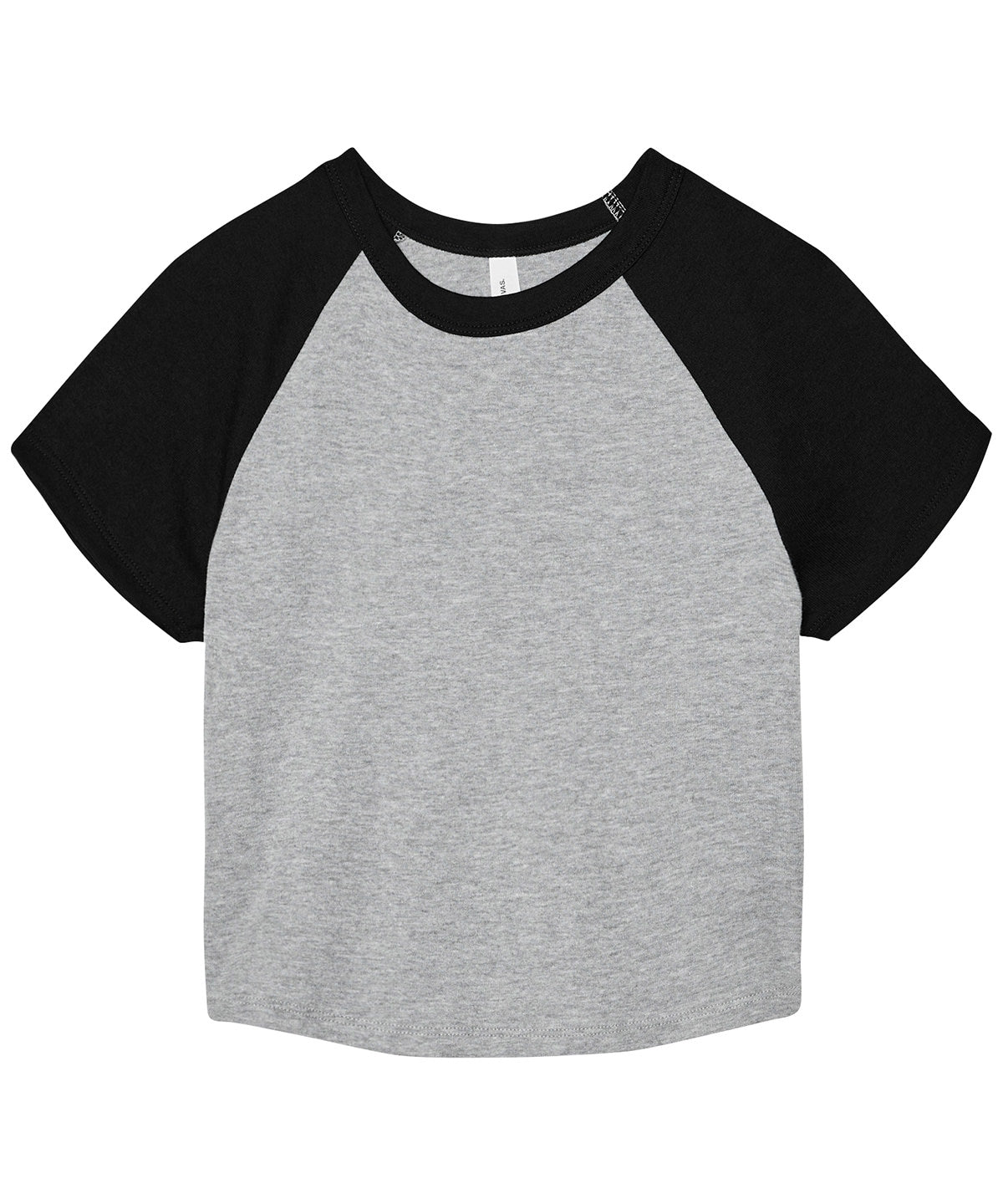 Camiseta de beb ragln de micro costilla para mujer | Gris Atltico/Negro