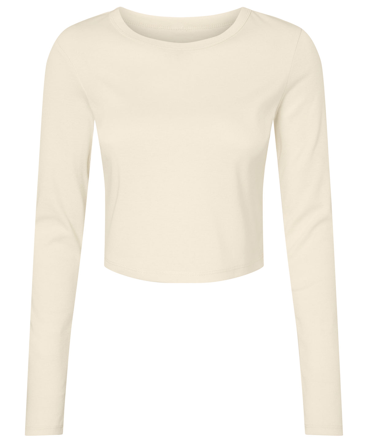 Camiseta de beb de manga larga de costilla micro para mujer | Mezcla Natural Slida