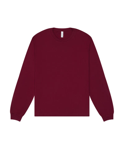 Camiseta larga de manga larga pesada unisex | Granate