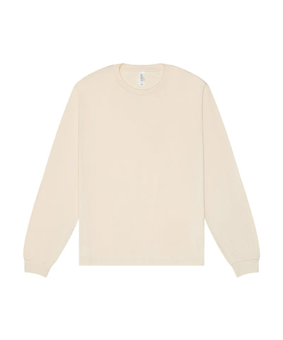 Camiseta larga de manga larga pesada unisex | Natural