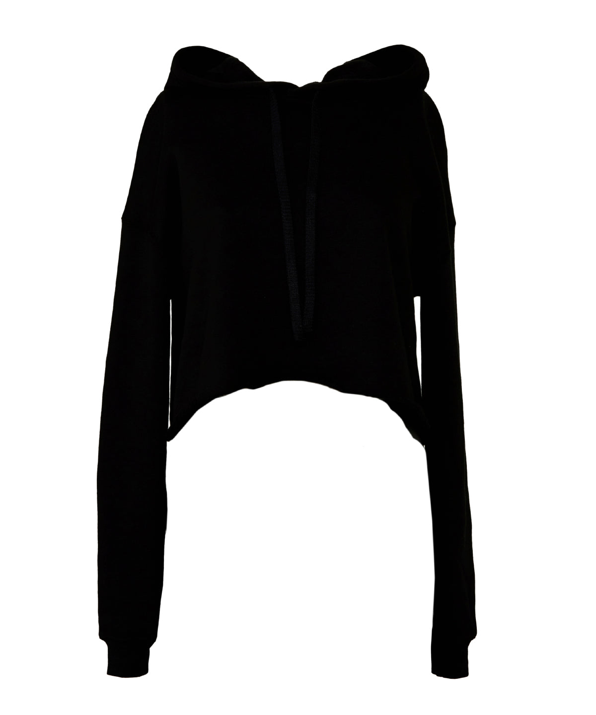 Sudadera corta de felpa para mujer | Negro