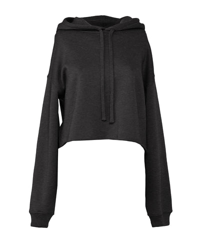 Kurzes Fleece-Sweatshirt für Damen | Dunkelgrau meliert