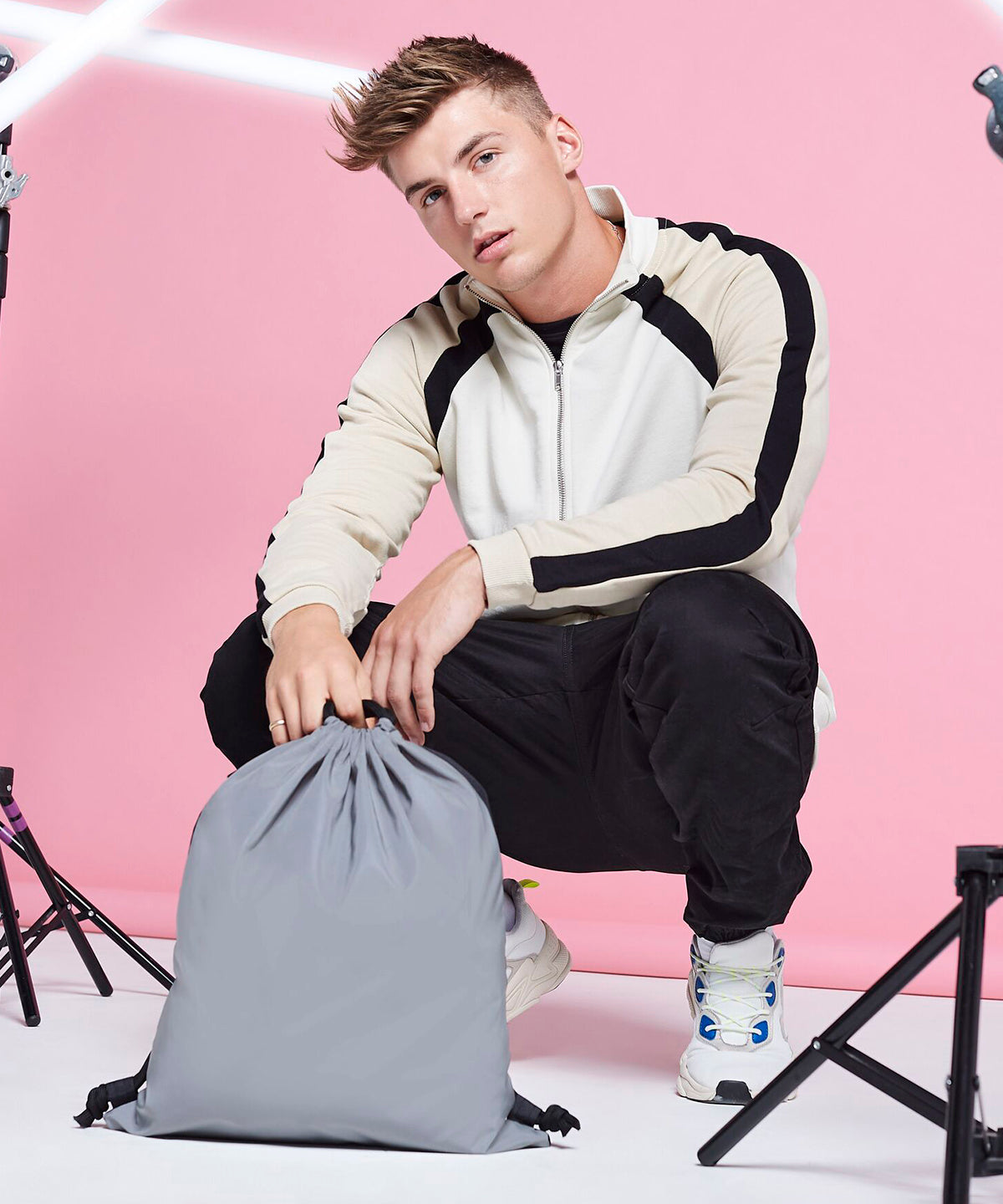 Saco de gimnasio reflectante | Negro Reflectante