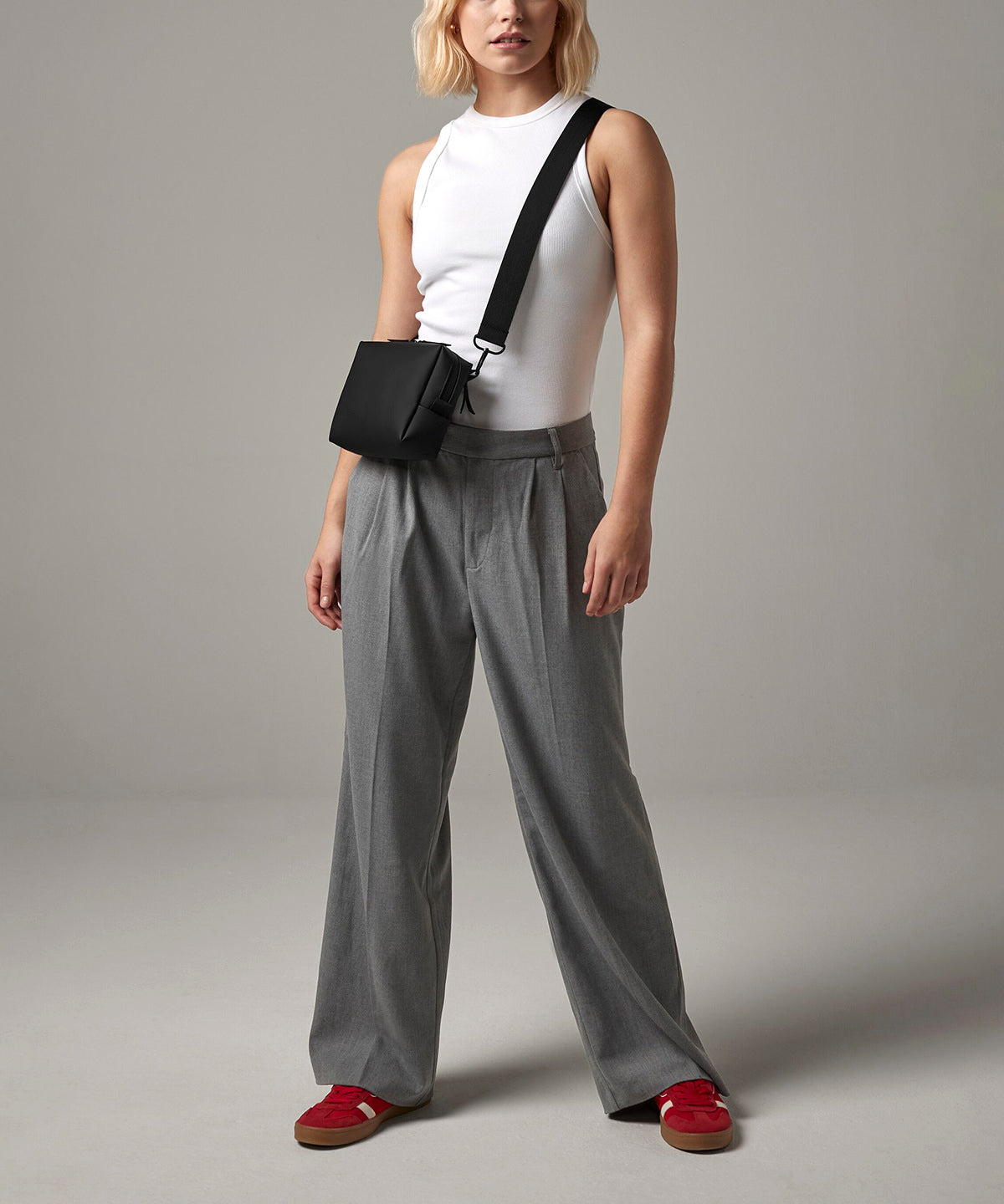 Bolso bandolera de polipiel mate | Negro