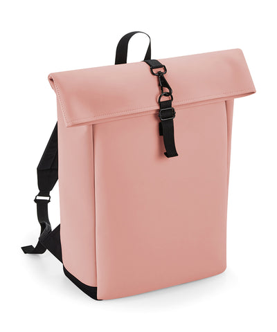 Mochila rolltop de poliuretano mate | Rosa Nude