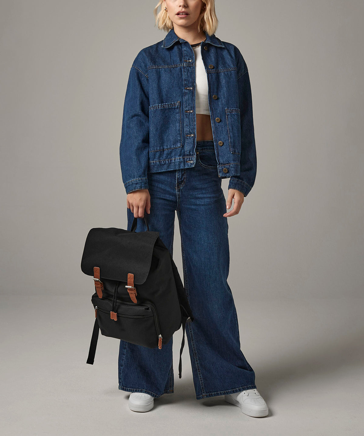 Mochila vintage para porttil | Azul Marino Francs