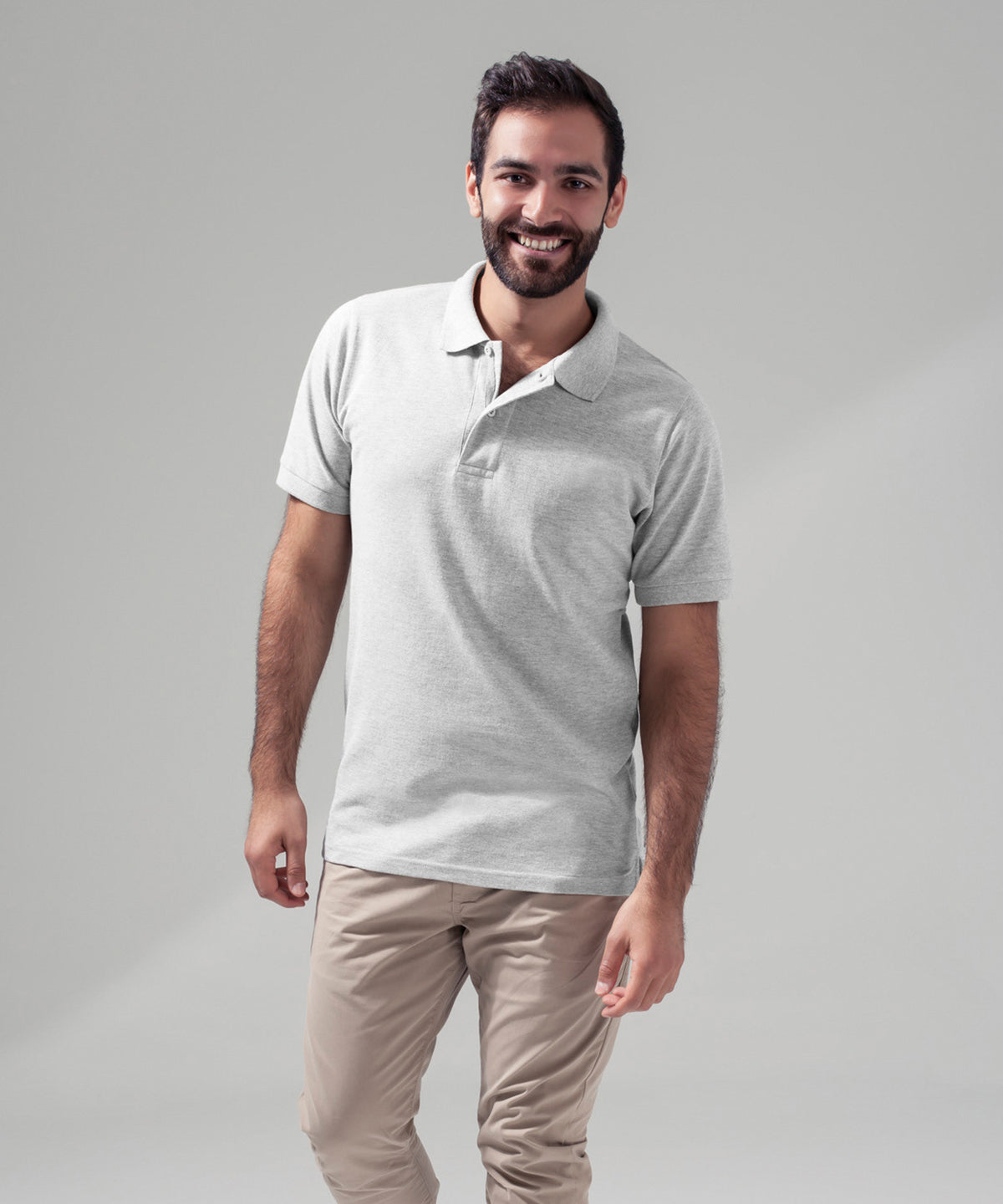Camiseta polo de piqu | Gris Jaspeado